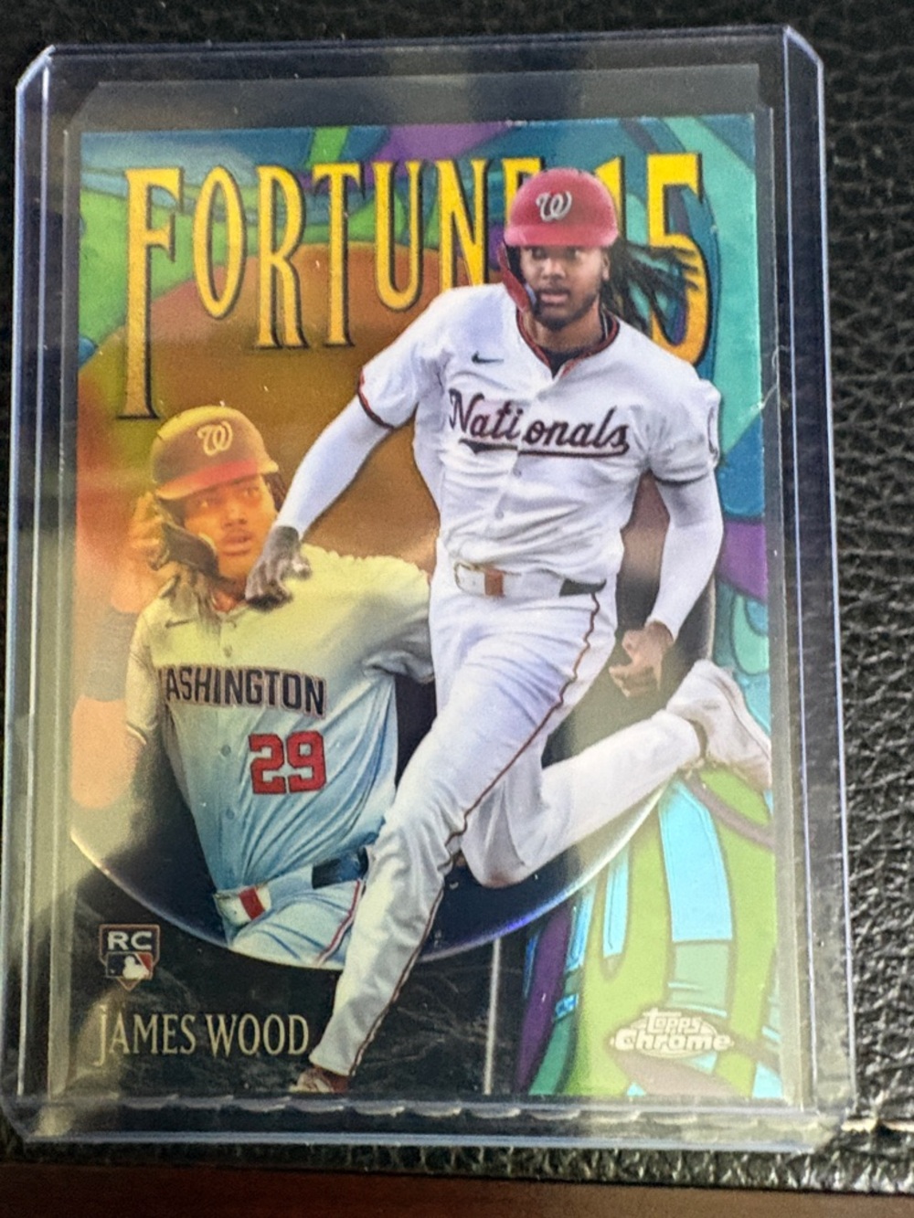 2025 Topps James Wood Baseball Card - Fortune Chrome Edition